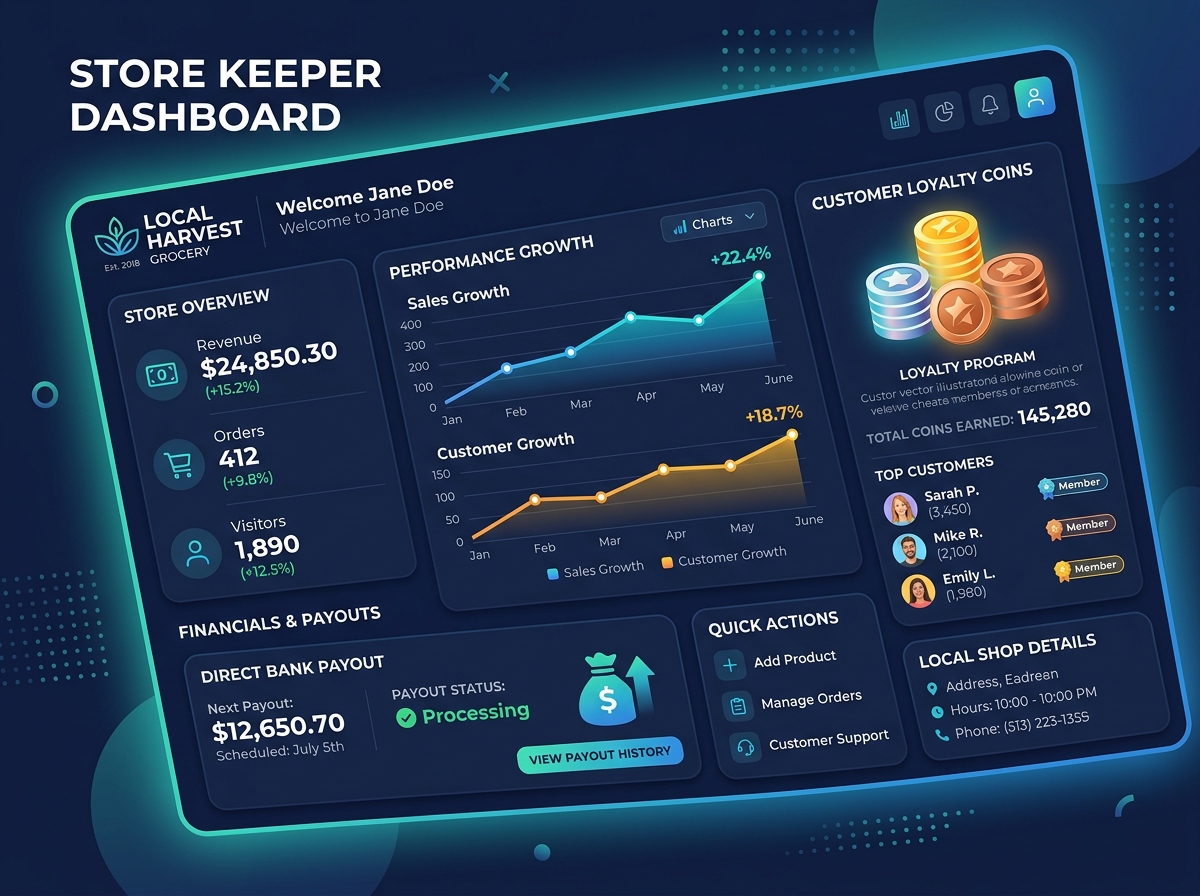 VendorSathi Store Keeper Dashboard Overview